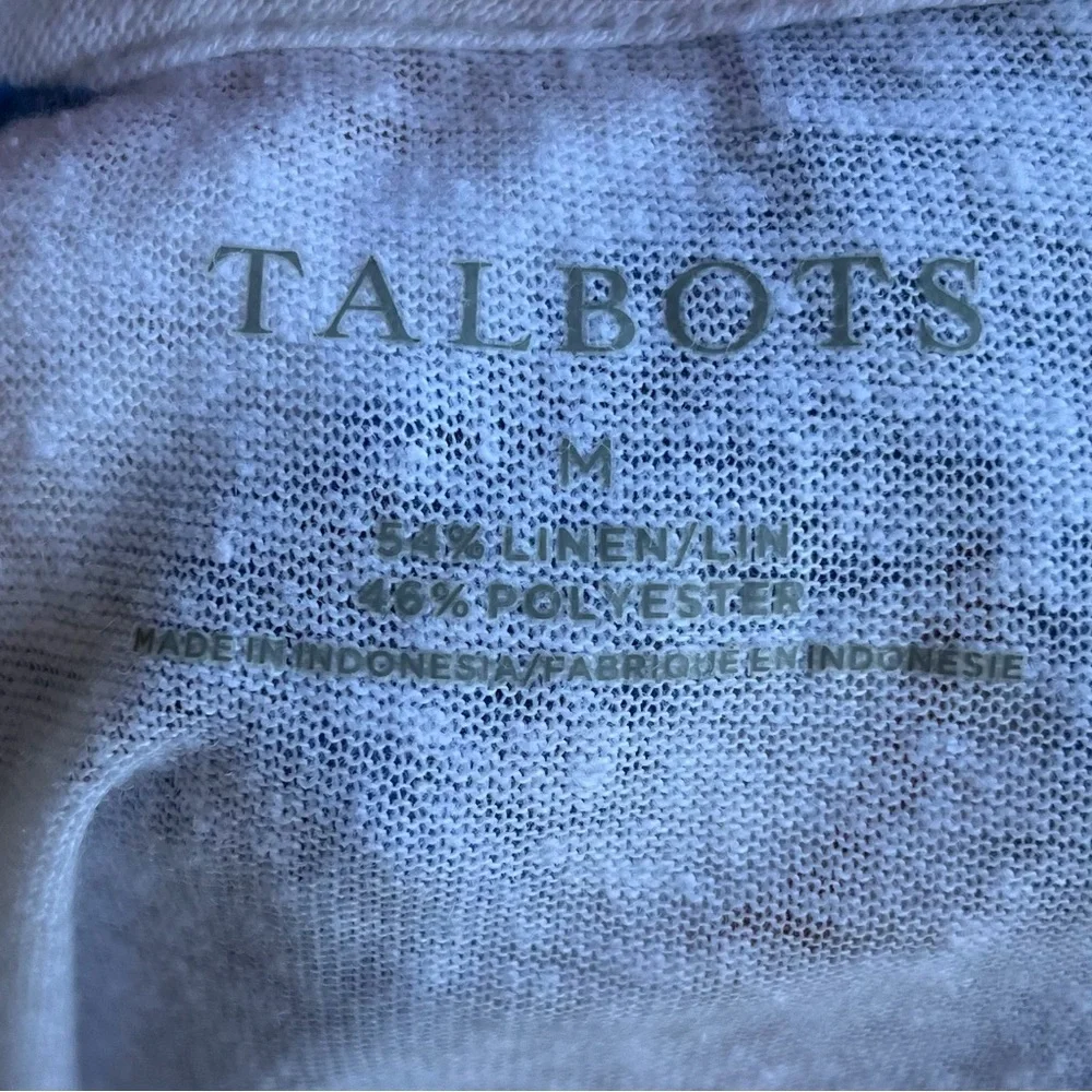 •Talbots• Lightweight Striped Linen Blend Top - Size Medium - Picture 2 of 9